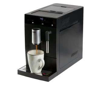 DOMO automata eszpresszógép, 19 rúd, ideális minden kávéspecialitáshoz, 125 g-os kávébabtartály, beépített daráló, tejhabosító f