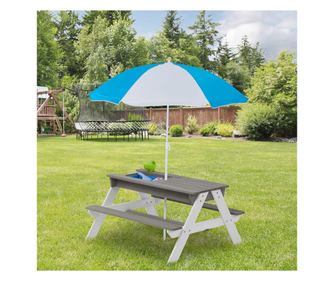 3v1 dětský piknikový stůl s deštníkem