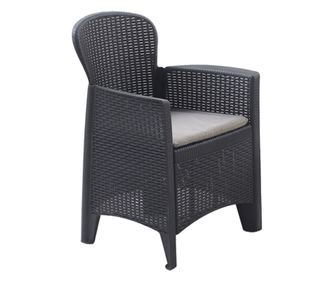 Set gradina/terasa, Progarden, AKITA, 3 piese, polipropilena, antracit, 2 scaune 59x57x85.5 cm, masa 59x46x40 cm, cu perne inclu