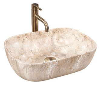 Umivalnik Na Pult Rea Belinda Savana Pravokotna Bež - 46,5X33,5X13,5CM