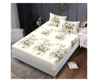 Долен чаршаф с ластик и две калъфки (за матрак 160x200) EmonaMall, 3 части - Модел S18307