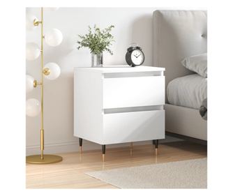 Noptieră, alb, 40x35x50 cm, lemn prelucrat