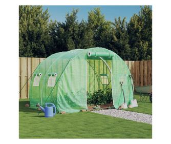 Staklenik s čeličnim okvirom, zelena, 6 m², 3x2x2 m