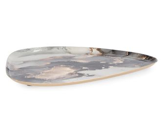 Marsha večbarvni kovinski dekorativni pladenj 24x19x1v