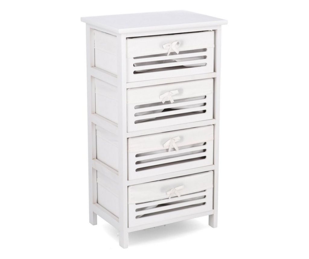 Λευκή Ξύλινη Συρταριέρα Leny 40x29x73εκ.