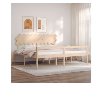 Ágykeret 200x200 cm, tömör fenyőfa