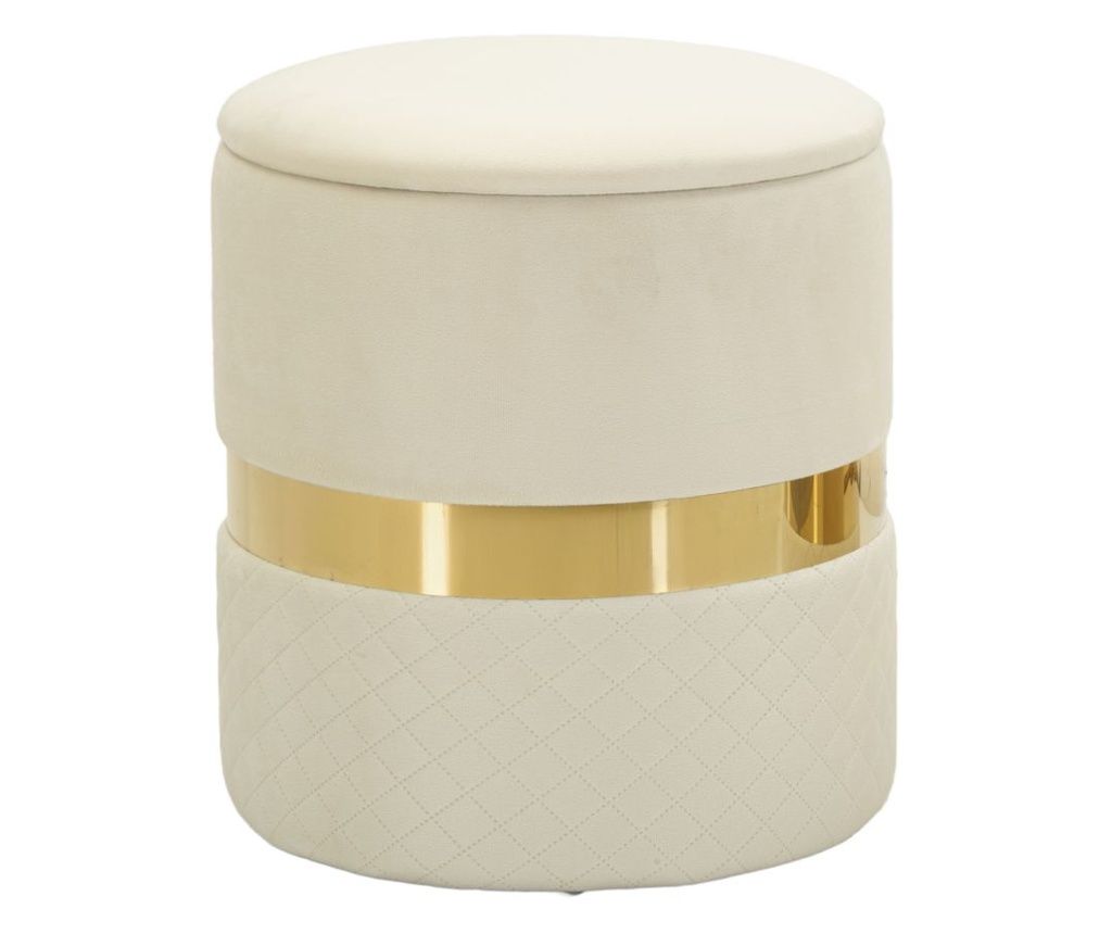 Pouf with storage sheffild cream set 2 pcs cm ø 37x42-28x35