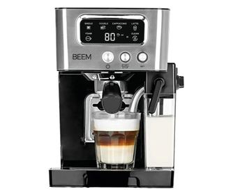 Полуавтоматична еспресо машина BEEM, Espresso Latte, Съвместима със смляно кафе, Професионална помпа 15 бара, Система за нагрява