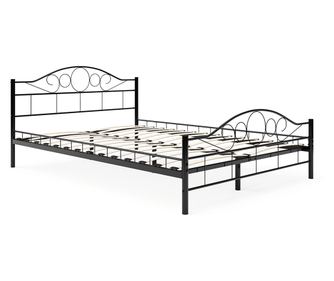 Mimi fém ágykeret ajándék ágyráccsal több méretben és színben-Fekete 160x200cm