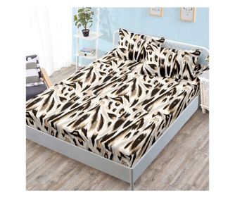 Set cearceaf de pat 2 Persoane, 3 piese, 180x200 cm, bumbac satinat, Casa de Vis Online, G-267