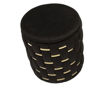 Tabure s prostorom za shranjevanje Shanty črn komplet 2 kosa ø 37x42-28x35 cm