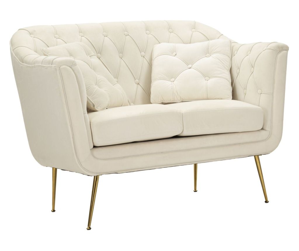 BUDAPEST SOFA' 2 LOCURI CREM CU PERNE CM 130X83X91