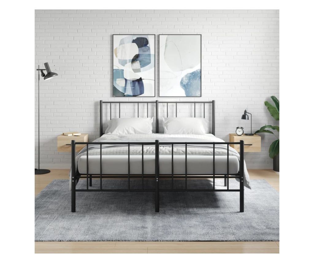 Wall-mounted Nightstand, 2 pcs, Sonoma Oak, 35x35x20 cm