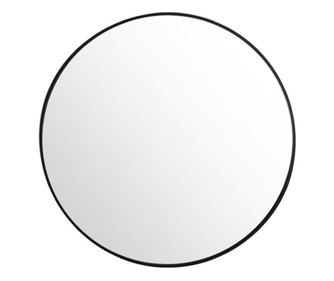 Oglindă industrială rotundă mare pentru baie, sufragerie sau dormitor, neagră, 80 cm, XXL