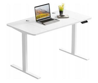 Biro electric cu înălțime reglabilă, alb, 140 cm, înălțime reglabilă 72-118 cm