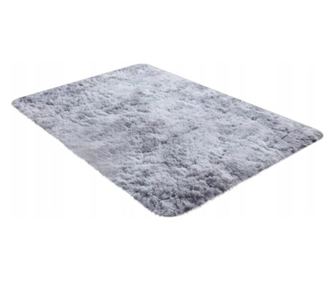 Covor moale din pluș, cu model de iepure, gri deschis, 160x220 cm, moale