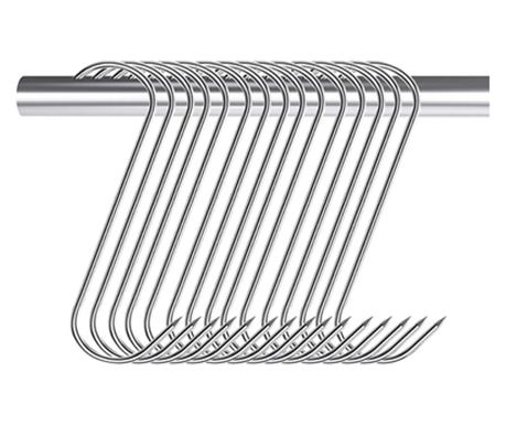 Set of 30 Meat Smoker Hooks, Butcher Shop DEPOX®, 17 cm, Stainless Steel