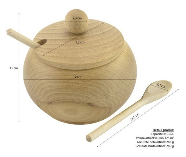 Fa cukortartó fedővel