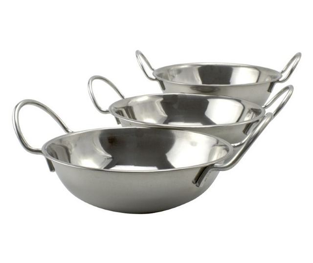 Kosár két fogantyúval, rozsdamentes acél, Ø 15 cm