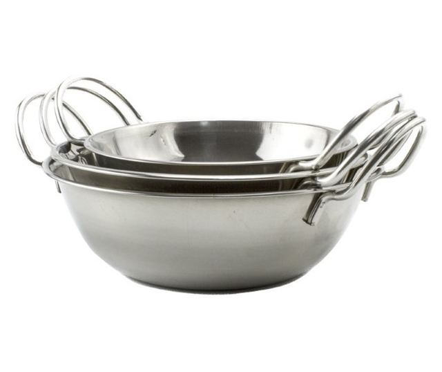 Kosár két fogantyúval, rozsdamentes acél, Ø 15 cm