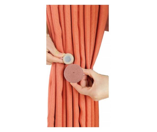 Cordon de strangere pentru draperie sau perdea cu magnet, model Pufo, roz
