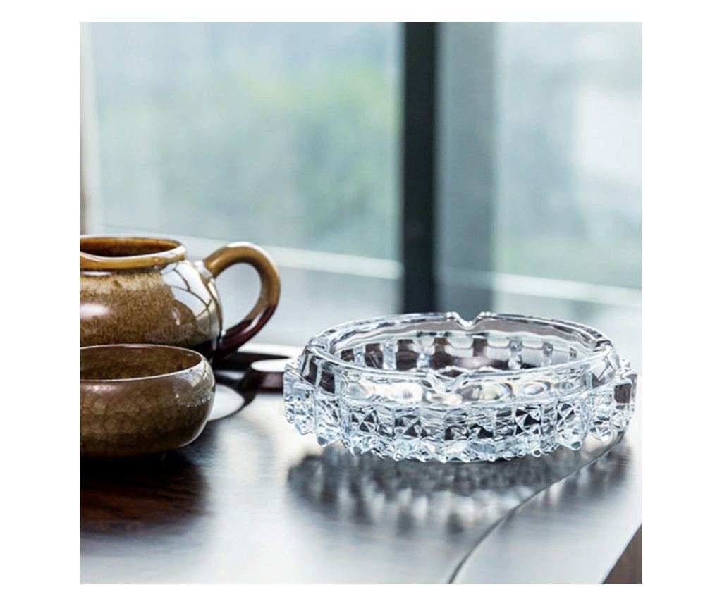 Стъклен пепелник Pufo Elegance, 12 см, кръгъл - 6