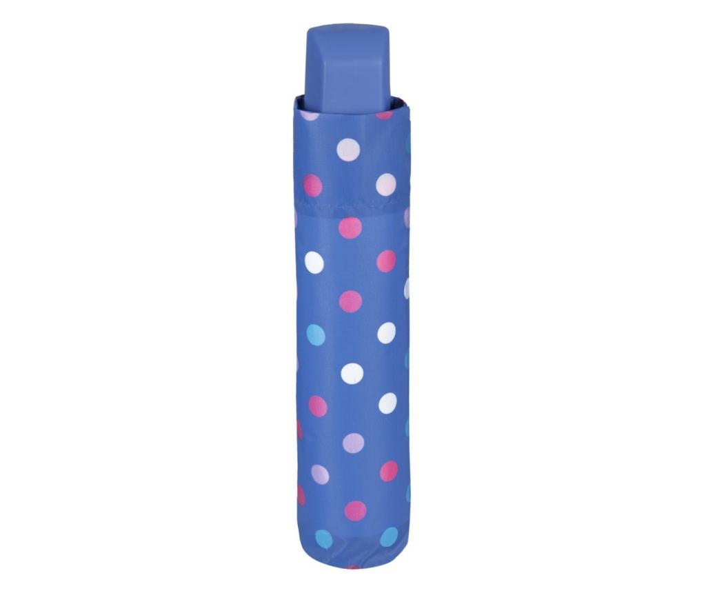 Umbrelă damă MINI manuală Perletti albastru cu buline - 2