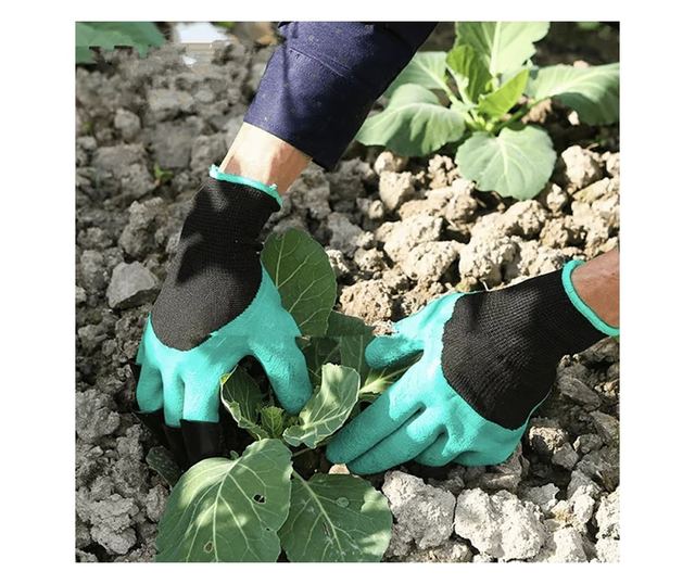 Manusi de gradinarit pentru sapat si plantat, marime universala, Gonga® Verde