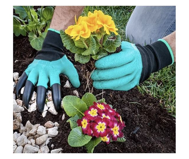 Manusi de gradinarit pentru sapat si plantat, marime universala, Gonga® Verde