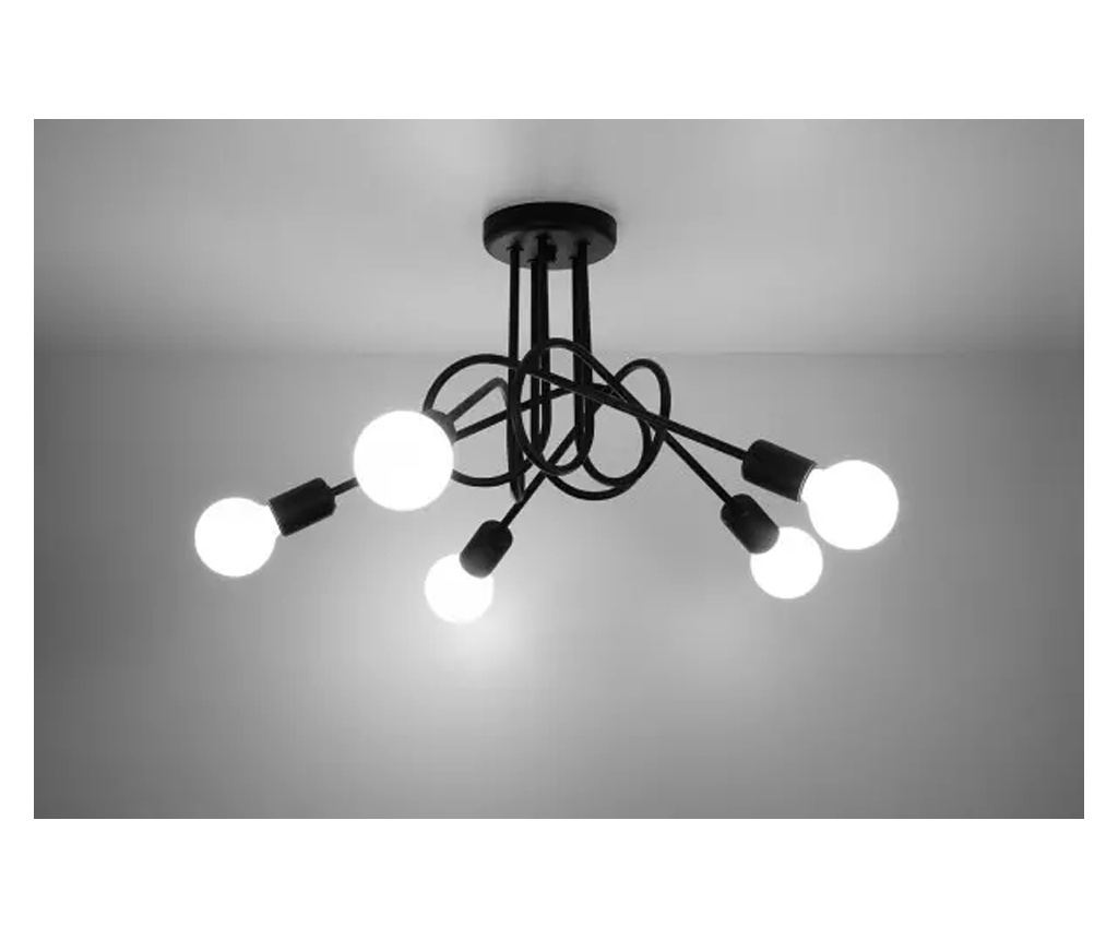 Lustra cu 5 pendule E27, 34 cm Negru - 6