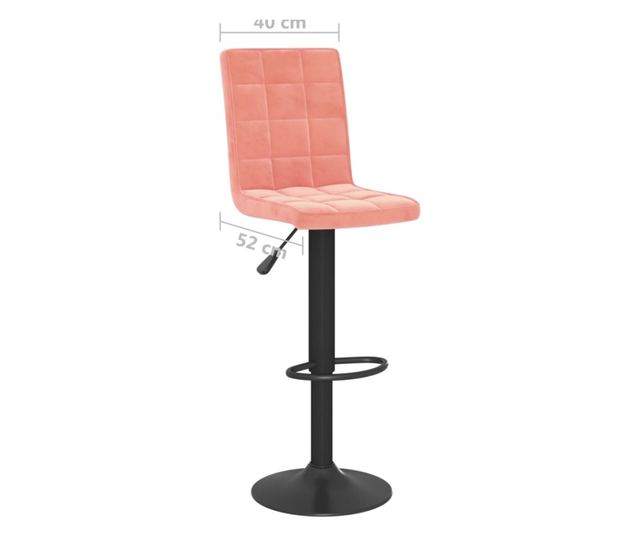 Barski stoli, 2 kosa, roza, žamet