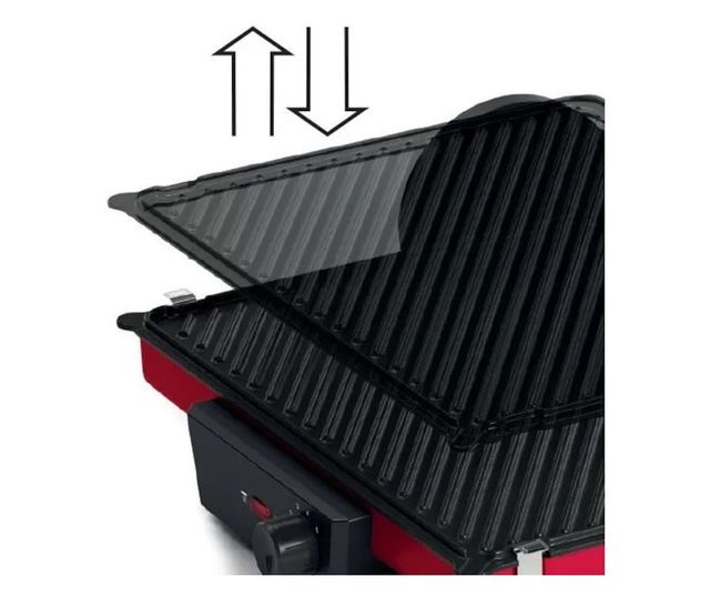 BOSCH TCG4104 Elektromos Grill, 2000W, 3 AZ 1-BEN, állítható termosztát, tapadásmentes és kivehető lapok, piros