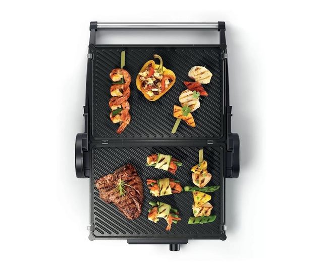 BOSCH TCG4104 Elektromos Grill, 2000W, 3 AZ 1-BEN, állítható termosztát, tapadásmentes és kivehető lapok, piros