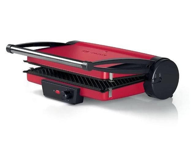BOSCH TCG4104 Elektromos Grill, 2000W, 3 AZ 1-BEN, állítható termosztát, tapadásmentes és kivehető lapok, piros