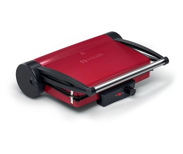 BOSCH TCG4104 Elektromos Grill, 2000W, 3 AZ 1-BEN, állítható termosztát, tapadásmentes és kivehető lapok, piros