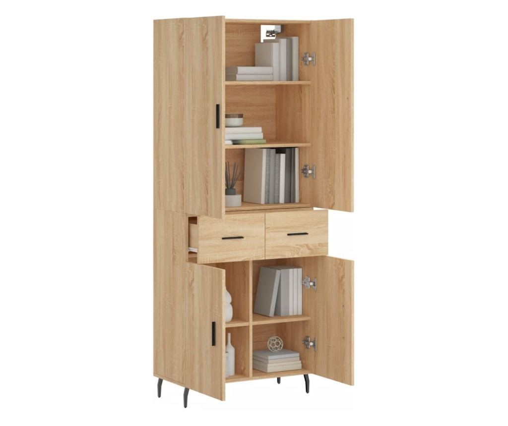 Visoka ormar, hrast sonoma, 69,5x34x180 cm, kompozitno drvo - 3