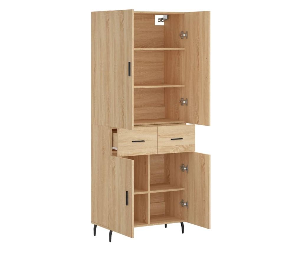 Visoka ormar, hrast sonoma, 69,5x34x180 cm, kompozitno drvo - 4