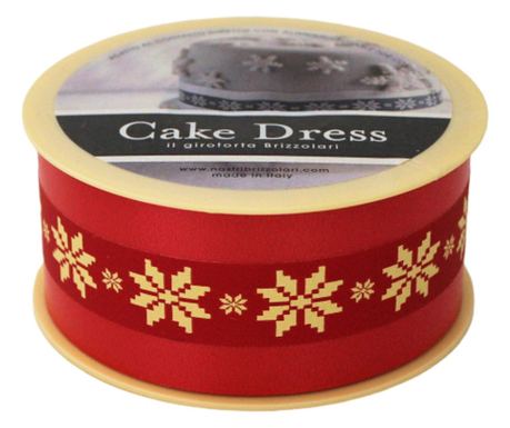 Ukrasna vrpca za torte, za kolače i slastice, 4,5 cm x 20 m, tradicionalna crvena