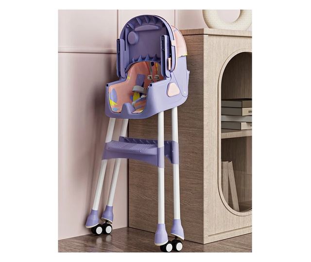 Scaun de Masa pentru Bebelusi si Copii, Cyrax, 2 Tavite cu Jucarii si Husa Detasabile, Multifuncțional, Stabil, Centura de Sigur
