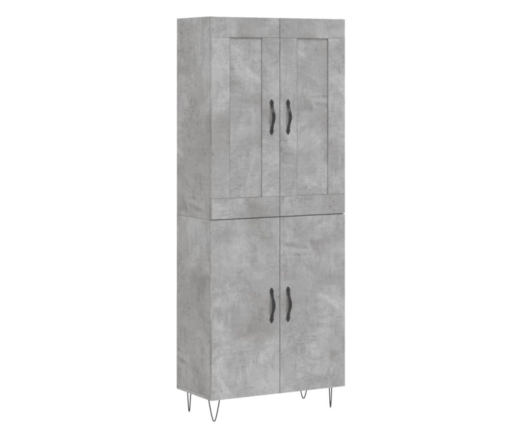 Visoka ormar, siva beton, 69,5x34x180, kompozitno drvo - 2