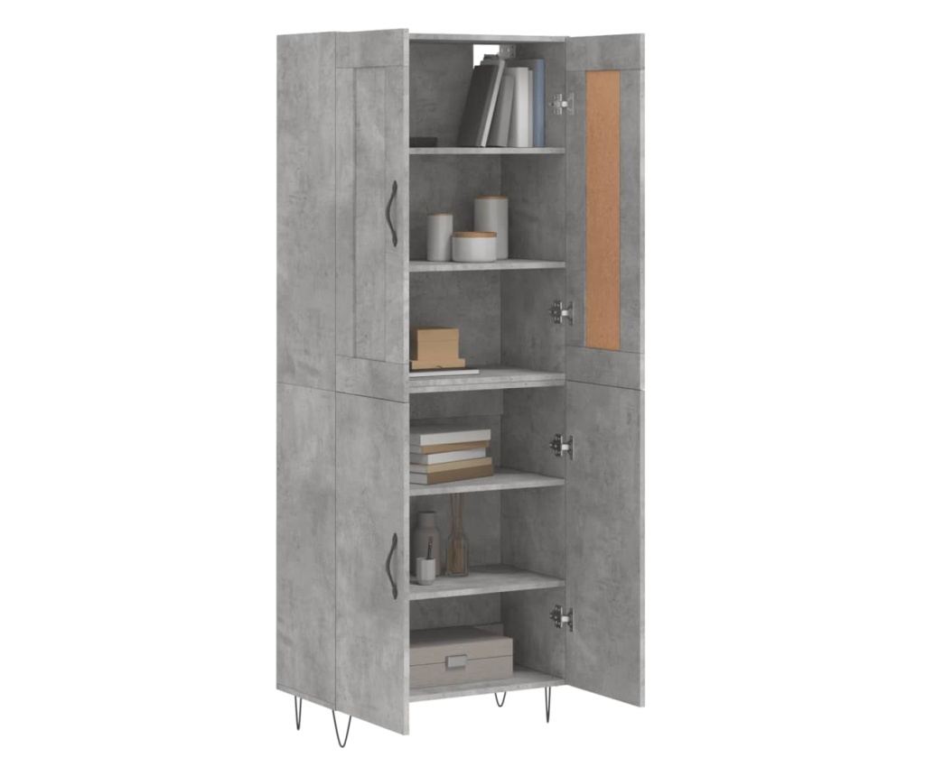 Visoka ormar, siva beton, 69,5x34x180, kompozitno drvo - 3