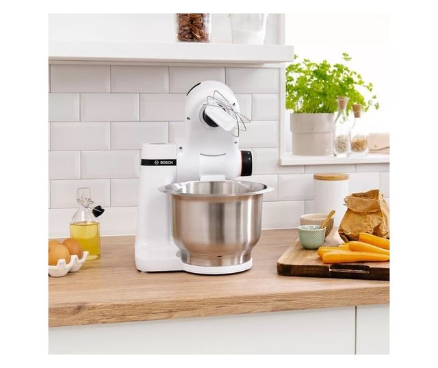 Bosch MUMS2EW00 Konyhai robotgép, 700 W, 4 sebesség, 3,8 l-es tál, 3D bolygókeverés, fehér