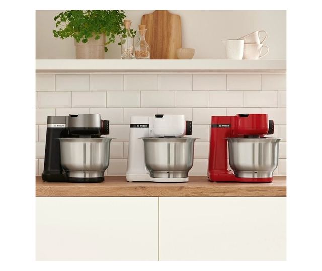 Bosch MUMS2EW00 Konyhai robotgép, 700 W, 4 sebesség, 3,8 l-es tál, 3D bolygókeverés, fehér