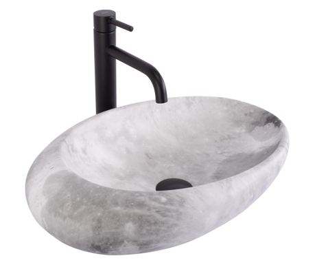 Umývadlo Na Dosku Rea Roxy C Stone L. Ovál Bílý - 49x31x13,5CM