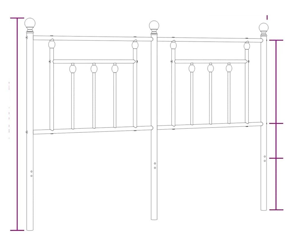 Metalni okvir kreveta, crni, 135 cm - 7