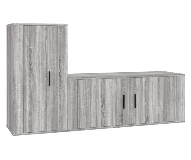 Set dulapuri TV, 2 piese, gri sonoma, lemn prelucrat
