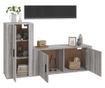 Set dulapuri TV, 2 piese, gri sonoma, lemn prelucrat