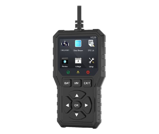 Foxsur V529 OBD2 autódiagnosztikai teszter, akkumulátorteszt, hibakód-keresés, 10 nyelv, motorkódok, O2 érzékelő, EVAP, képkocka