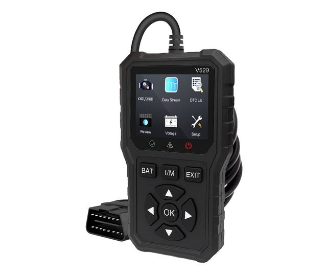 Foxsur V529 OBD2 autódiagnosztikai teszter, akkumulátorteszt, hibakód-keresés, 10 nyelv, motorkódok, O2 érzékelő, EVAP, képkocka
