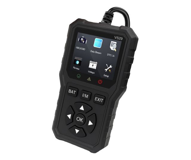 Foxsur V529 OBD2 autódiagnosztikai teszter, akkumulátorteszt, hibakód-keresés, 10 nyelv, motorkódok, O2 érzékelő, EVAP, képkocka
